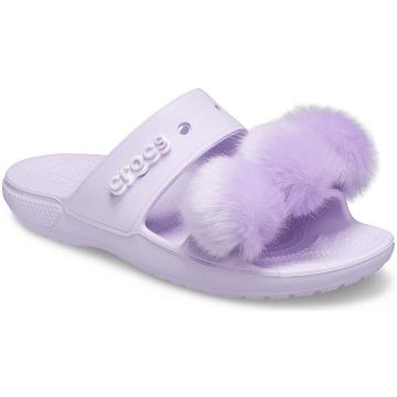 Crocs Classic Fur Sure Szandál Férfi Lila | HU 1249QMAZ